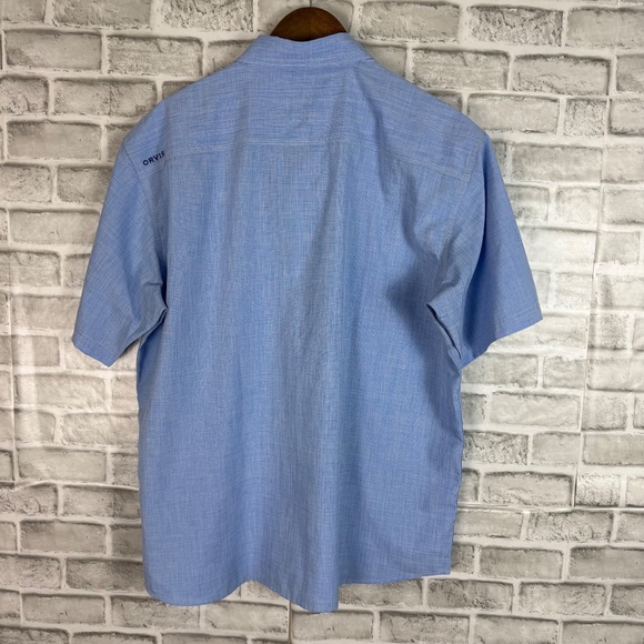 Orvis Active Fit Light Blue Lightweight Polyester Button Up Fishing Shirt Men XL - Picture 3 of 8